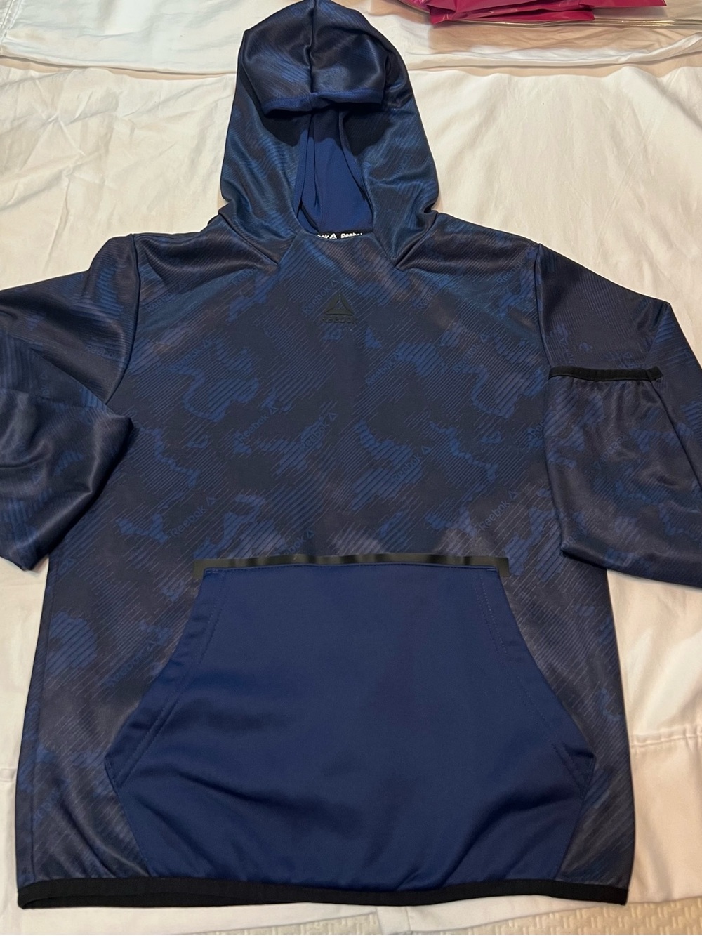 Reebok Men's Dark Blue Camouflage Performance Hoodie